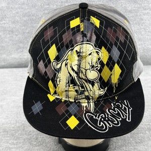 Disney Parks Argyle Grumpy Baseball Hat Gray/Black Fitted Cap (Q1)